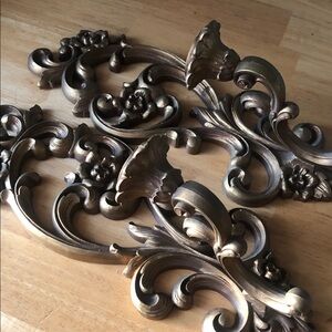 Elegant VTG  Y2k homco USA Gold Wall Decor Set